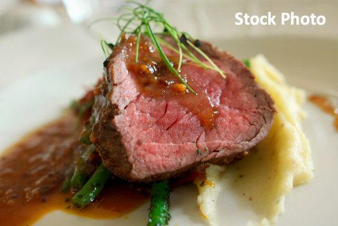 00457172-Veal-fillet-with-mashed-potatoes-in-the-hotel-restaurant-Chateau-Mcely-Czech-Republic