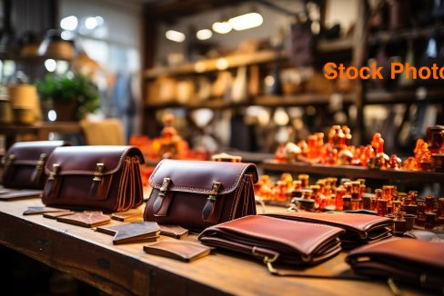 Fashion store offers modern leather collection for men generated by AI