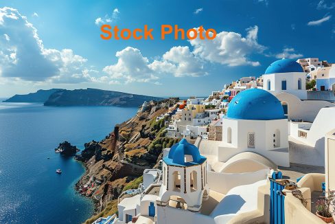 Santorini Thira island in southern Aegean Sea, Greece daytime. F