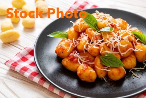 gnocchi in tomato sauce with cheese