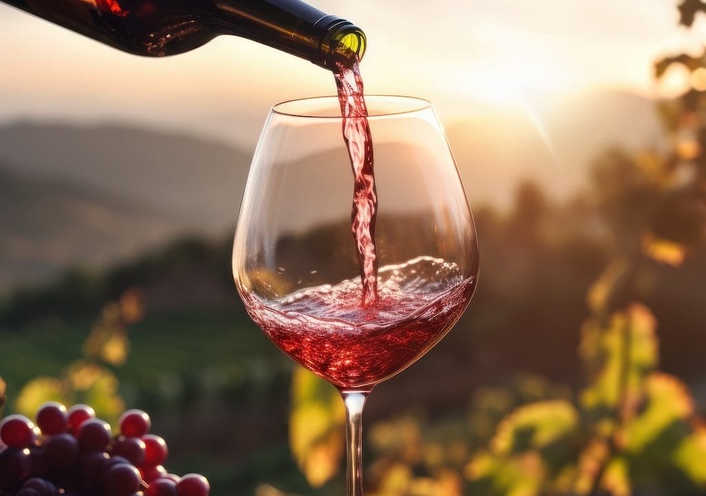 Glass of red wine