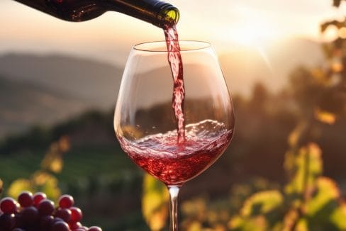 Glass of red wine