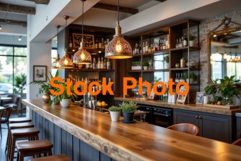 2. modern-bar-counter-with-decorative-lamps